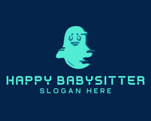 Happy Glitch Ghost logo design