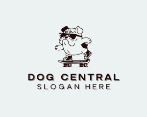 Pug Dog Skateboard logo design