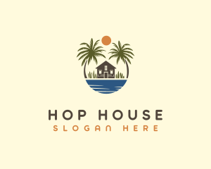 Beach House Sunset logo design