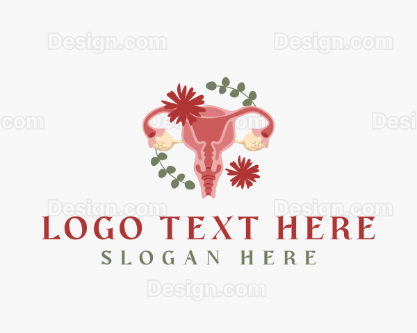 Floral Uterus Organ Logo