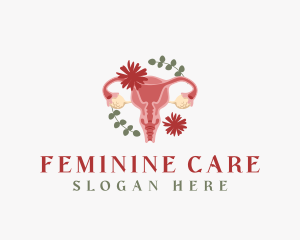 Floral Uterus Organ logo design