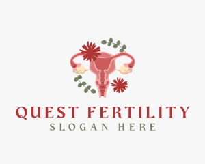 Floral Uterus Organ logo design