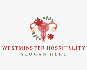 Floral Uterus Organ logo design