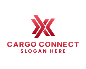 Logistics Arrow Letter X logo design