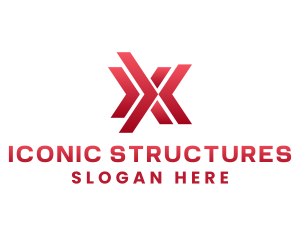 Logistics Arrow Letter X logo design