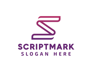 Simple Outline Stroke Letter S logo design