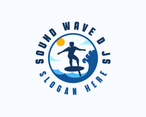 Foil Surfing Beach logo design