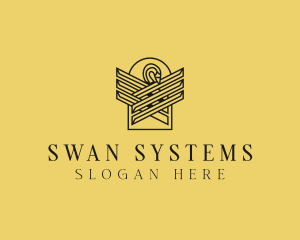 Minimalist Luxury Swan  logo design