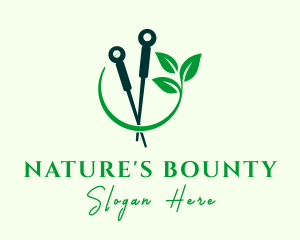 Nature Acupuncture Needle logo design