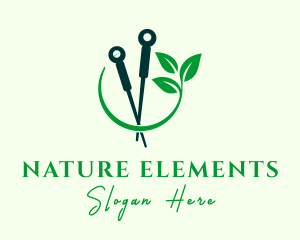 Nature Acupuncture Needle logo design