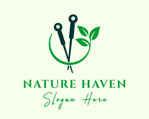 Nature Acupuncture Needle logo design