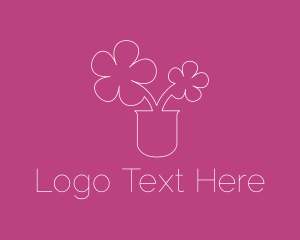 Flower Pot Outline logo