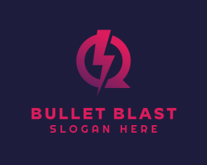 Gradient Bolt Letter Q logo design