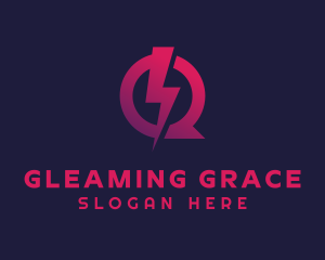 Gradient Bolt Letter Q logo design