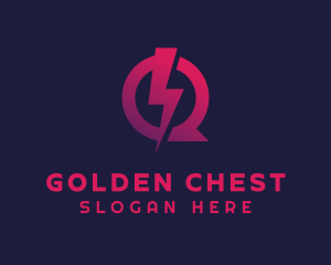 Gradient Bolt Letter Q logo design