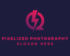 Gradient Bolt Letter Q logo design