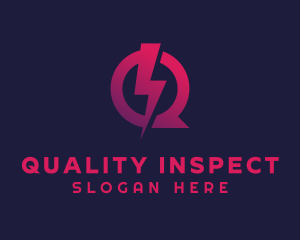 Gradient Bolt Letter Q logo design