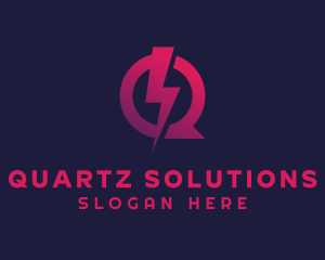 Gradient Bolt Letter Q logo design