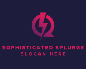 Gradient Bolt Letter Q logo design