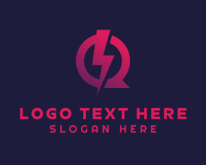 Letter - Gradient Bolt Letter Q logo design