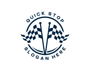 Racing Flag Pit Stop logo design