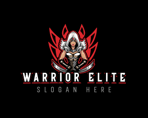Valkyrie Woman Warrior logo design