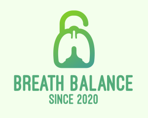 Green Respiratory Lung Unlock logo design