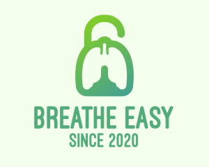 Green Respiratory Lung Unlock logo design