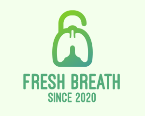 Green Respiratory Lung Unlock logo design