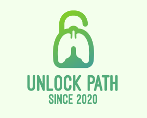 Green Respiratory Lung Unlock logo