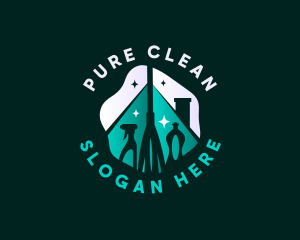 Sanitize Disinfection Cleaning logo design