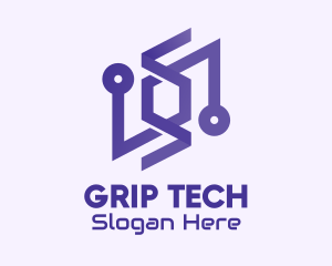 Purple Tech Company logo design