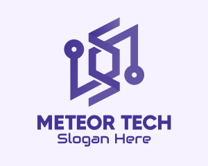 Purple Tech Company logo design