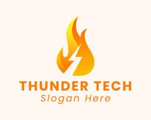 Fire Thunder Bolt  logo design