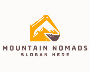 Mining Mountain Excavator logo design