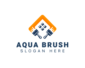 Renovation Paintbrush Repair logo design