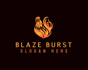 Hot Flaming Rooster logo design