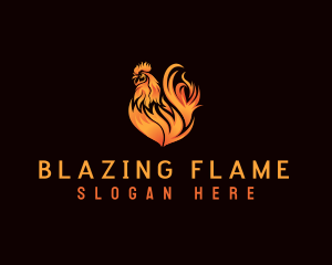 Hot Flaming Rooster logo design