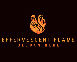 Hot Flaming Rooster logo design