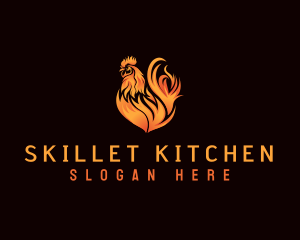 Hot Flaming Rooster logo design