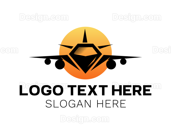 Sun Airplane Flight Logo