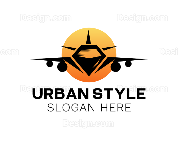 Sun Airplane Flight Logo