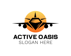 Sun Airplane Flight logo design