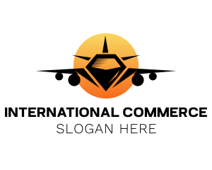 Sun Airplane Flight logo design