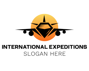 Sun Airplane Flight logo design