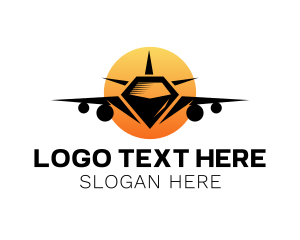 Flight - Sun Airplane Flight logo design