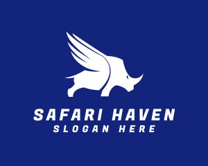 Winged Rhinoceros Safari logo design