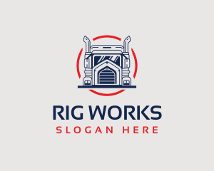 Logistics Truck Circle logo design