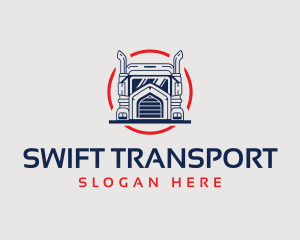 Logistics Truck Circle logo design