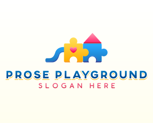 Daycare Puzzle Playground logo design